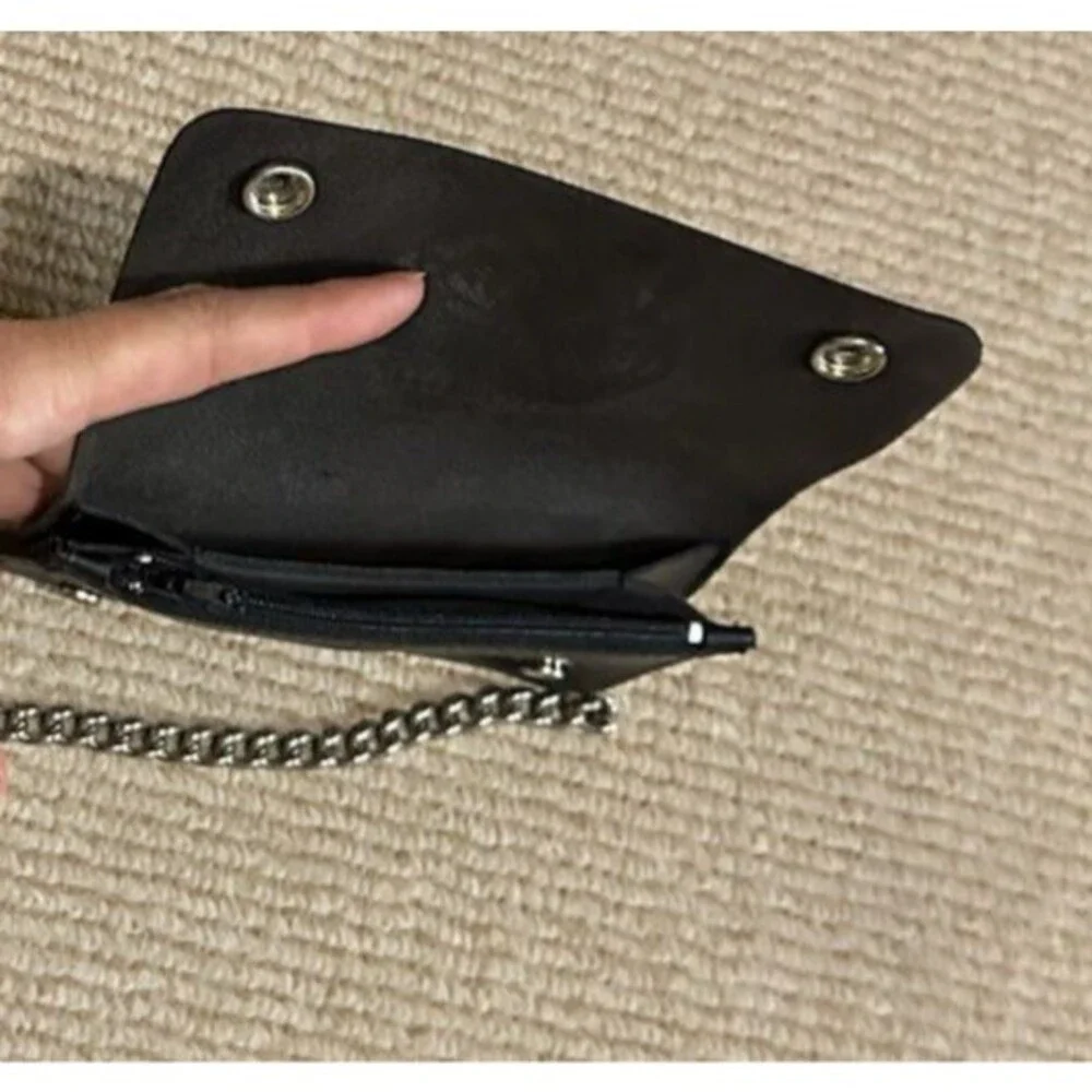 Wallet Genuine Leather USA Chain Cool moto biker retro outsiders western chief